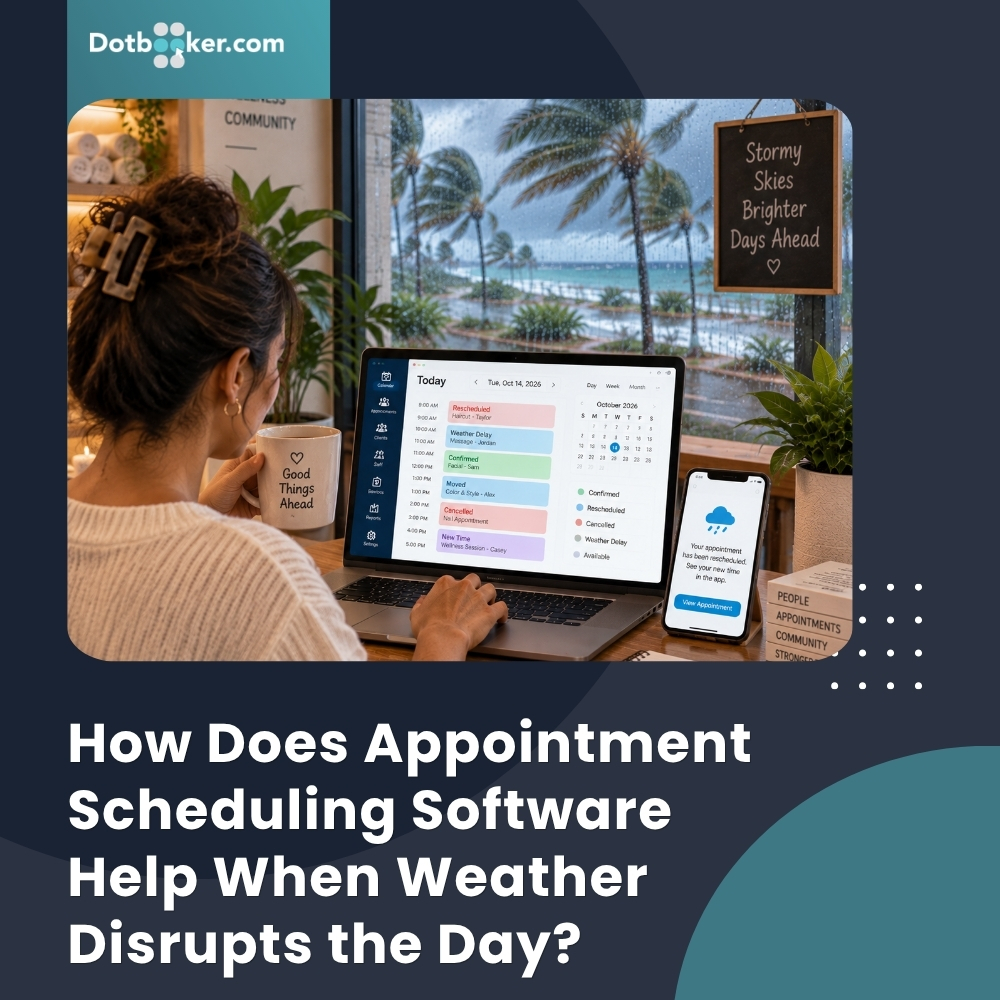 Appointment scheduling software managing weather-related appointment changes Appointment scheduling software managing weather-related appointment changes