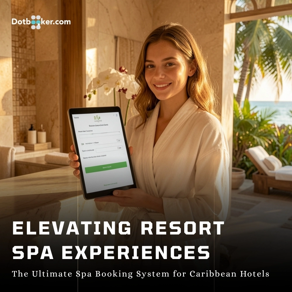Caribbean resort guest relaxing after easy spa booking Caribbean resort guest relaxing after easy spa booking
